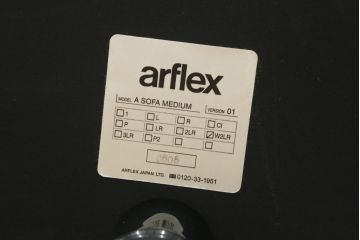 中古　arflex(アルフレックス)　A・SOFA MEDIUM 10(エー・ソファ ミディアム)　W2LR　ワイド2人掛アームソファ(2.5人掛けソファ、2人掛けソファ、二人掛け、2P)(定価約50万円)(R-075834)
