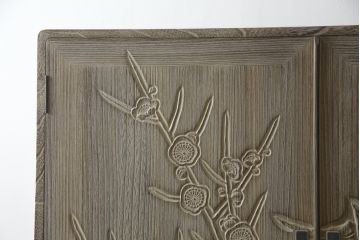 中古　美品!!　会津松本(會津松本)　東西館　桂鳳作　ダイナミックな彫刻入りの総桐箪笥(並厚、総桐たんす、着物箪笥、衣装箪笥、整理タンス、収納たんす、和箪笥、引き出し)(定価約170万円)(R-075836)