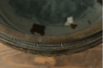 昭和初期　上手物　御鋳物師 塩原　約25kg　細やかな意匠が施された存在感のある古銅火鉢(手あぶり、鉢カバー)(R-075839)