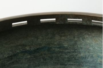 昭和初期　上手物　御鋳物師 塩原　約25kg　細やかな意匠が施された存在感のある古銅火鉢(手あぶり、鉢カバー)(R-075839)