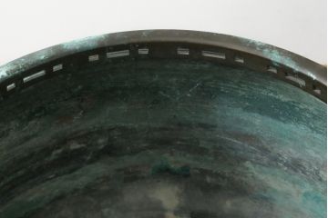 昭和四年　塩原 鋳之　古銅特大火鉢　上手物　約60kg(御鋳物師、手あぶり、鉢カバー、昭和4年、1929年)(R-075840)