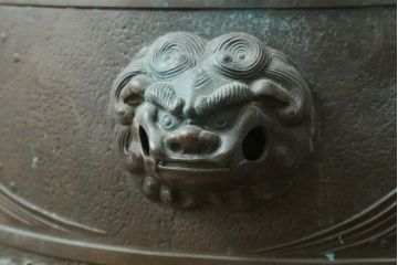 昭和四年　塩原 鋳之　古銅特大火鉢　上手物　約60kg(御鋳物師、手あぶり、鉢カバー、昭和4年、1929年)(R-075840)