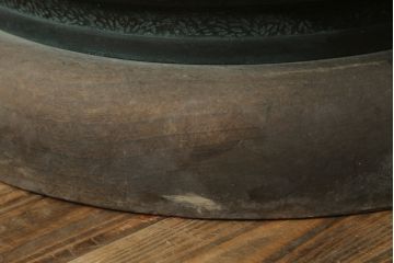 昭和四年　塩原 鋳之　古銅特大火鉢　上手物　約60kg(御鋳物師、手あぶり、鉢カバー、昭和4年、1929年)(R-075840)