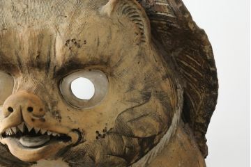 時代物　信楽焼　特大144cm　素朴な質感が味わい深い狸の置物(たぬき、タヌキ、オブジェ)(R-075842)