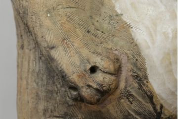 時代物　信楽焼　特大144cm　素朴な質感が味わい深い狸の置物(たぬき、タヌキ、オブジェ)(R-075842)