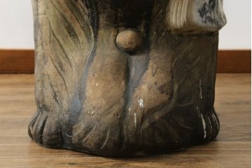 時代物　信楽焼　特大144cm　素朴な質感が味わい深い狸の置物(たぬき、タヌキ、オブジェ)(R-075842)