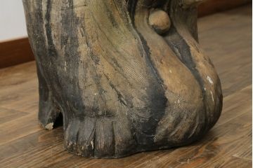 時代物　信楽焼　特大144cm　素朴な質感が味わい深い狸の置物(たぬき、タヌキ、オブジェ)(R-075842)