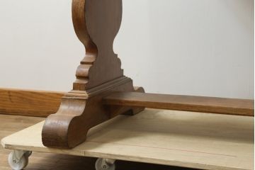 イギリスビンテージ　パイン材　しっかりした脚のデザインが個性的なショーケース(ガラスケース、ディスプレイケース、飾り棚、店舗什器、英国、ヴィンテージ)(R-075843)