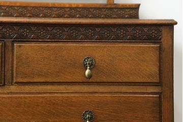 イギリスアンティーク　オーク材　美しい木肌とさりげないデザインが魅力的なドレッシングチェスト(ドレッサー、鏡台、ミラー、英国)(R-075845)