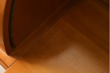 中古　象嵌(マーケットリー)入りのシリンダートップライティングビューロー(ワークデスク、簿記机、引き出し、在宅用、在宅ワーク用)(R-075846)