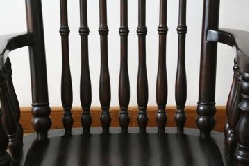 中古　美品　希少な廃番品　松本民芸家具　木の味わいと職人の技が楽しめる304F型ロッキングチェア(板座チェア、アームチェア、イス、揺り椅子)(R-075852)