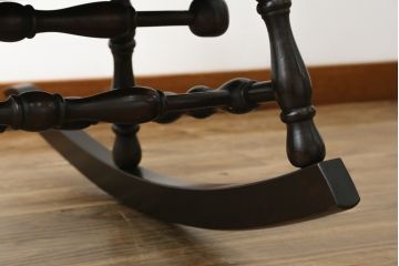 中古　美品　希少な廃番品　松本民芸家具　木の味わいと職人の技が楽しめる304F型ロッキングチェア(板座チェア、アームチェア、イス、揺り椅子)(R-075852)