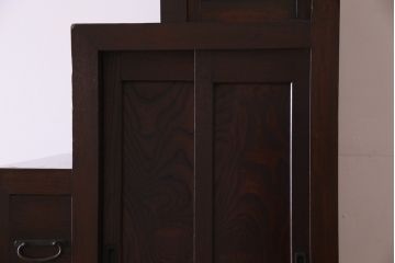 和製アンティーク　　明治期　古民具・骨董　三方欅(ケヤキ)材　和の空間づくりの主役になる上質な重ね階段箪笥(和箪笥、時代箪笥、収納箪笥、整理タンス、引き出し)(R-075854)