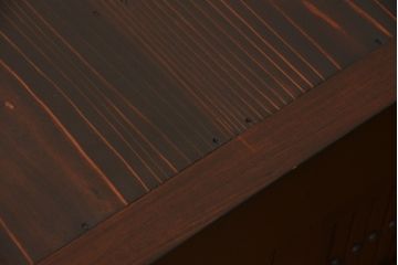 和製アンティーク　 特大!!　和モダンな空間にも馴染む九尺幅の重厚な水屋箪笥ローボード(テレビボード、テレビ台、リビングボード、サイドボード、収納棚、戸棚)(R-075857)