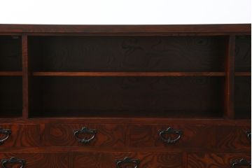 中古　美品　伝統民芸家具　迫力のある杢目が魅力的な岩谷堂箪笥サイドボード(引き出し、収納棚、戸棚、サイドキャビネット)(R-075864)