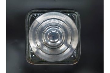 アンティーク雑貨　当時物　デッドストック　アルミ蓋　大・中・小　お洒落なディスプレイが叶うレトロなガラス瓶3個セット(角型、角瓶、キャニスター、ガラスビン、菓子瓶、硝子、フタ付き)(R-075868)