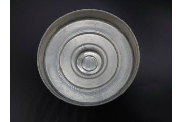 アンティーク雑貨　当時物　デッドストック　アルミ蓋　大・中・小　お洒落なディスプレイが叶うレトロなガラス瓶3個セット(角型、角瓶、キャニスター、ガラスビン、菓子瓶、硝子、フタ付き)(R-075868)