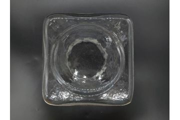 アンティーク雑貨　当時物　デッドストック　アルミ蓋　大・中・小　お洒落なディスプレイが叶うレトロなガラス瓶3個セット(角型、角瓶、キャニスター、ガラスビン、菓子瓶、硝子、フタ付き)(R-075868)