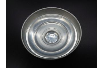 アンティーク雑貨　当時物　デッドストック　アルミ蓋　レトロな雰囲気を醸し出すガラス瓶3個セット(角型、角瓶、キャニスター、ガラスビン、菓子瓶、硝子、フタ付き)(R-075870)