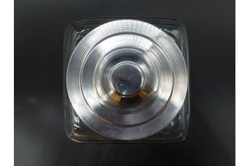 アンティーク雑貨　当時物　デッドストック　アルミ蓋　大・小　お洒落なディスプレイが叶うレトロなガラス瓶2個セット(角型、角瓶、キャニスター、ガラスビン、菓子瓶、硝子、フタ付き)(R-075871)