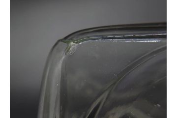 アンティーク雑貨　当時物　デッドストック　アルミ蓋　大・小　お洒落なディスプレイが叶うレトロなガラス瓶2個セット(角型、角瓶、キャニスター、ガラスビン、菓子瓶、硝子、フタ付き)(R-075871)