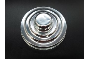 アンティーク雑貨　当時物　デッドストック　アルミ蓋　レトロな雰囲気を醸し出すガラス瓶3個セット(角型、角瓶、キャニスター、ガラスビン、菓子瓶、硝子、フタ付き)(R-075872)