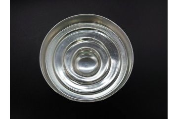 アンティーク雑貨　当時物　デッドストック　アルミ蓋　レトロな雰囲気を醸し出すガラス瓶3個セット(角型、角瓶、キャニスター、ガラスビン、菓子瓶、硝子、フタ付き)(R-075872)