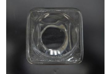 アンティーク雑貨　当時物　デッドストック　アルミ蓋　レトロな雰囲気を醸し出すガラス瓶3個セット(角型、角瓶、キャニスター、ガラスビン、菓子瓶、硝子、フタ付き)(R-075873)
