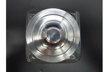 アンティーク雑貨　当時物　デッドストック　アルミ蓋　レトロな雰囲気を醸し出すガラス瓶2個セット(角型、角瓶、キャニスター、ガラスビン、菓子瓶、硝子、フタ付き)(R-075875)