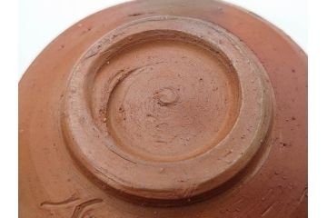 重要無形文化財　人間国宝　山本陶秀　備前焼　約12cm　4寸　深みのある色合いが上品な和の雰囲気を高める茶碗(和食器、抹茶碗、茶道具、茶器、共箱付き、四寸)(R-075878)