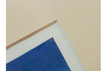 真作　関野準一郎　「猪苗代湖」　直筆サイン入り　約P8号　木版画(絵画、額装)(R-075896)