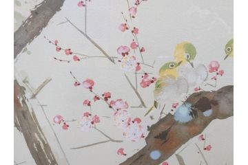 真作　竹内栖鳳　「梅園禽語」　限定200部　84/200　リトラグフ(版画、絵画、額装、箱付き)(R-075897)
