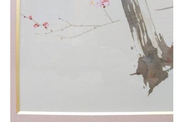 真作　竹内栖鳳　「梅園禽語」　限定200部　84/200　リトラグフ(版画、絵画、額装、箱付き)(R-075897)