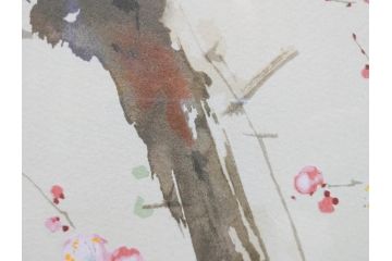 真作　竹内栖鳳　「梅園禽語」　限定200部　84/200　リトラグフ(版画、絵画、額装、箱付き)(R-075897)