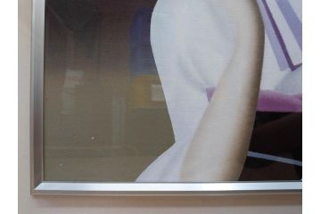 真作　東郷青児に師事した洋画家　久下塚青蘭(東郷青蘭)　F10(10号)　油彩画(東郷青児の内弟子、絵画、人物画、女性、油絵、額装)(R-075898)