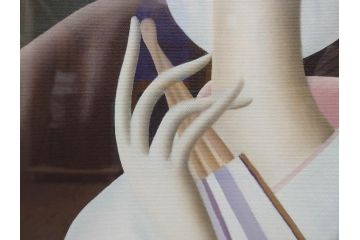 真作　東郷青児に師事した洋画家　久下塚青蘭(東郷青蘭)　F10(10号)　油彩画(東郷青児の内弟子、絵画、人物画、女性、油絵、額装)(R-075898)