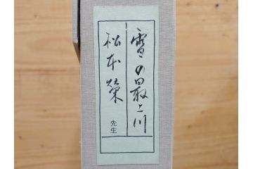 真作　松本栄　「雪の最上川」　日本画(絵画、風景、額装、共シール、箱付き)(R-075899)