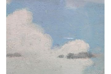 真作　松本栄　「珊瑚礁の海」　日本画(絵画、風景、額装、共シール、箱付き)(R-075900)
