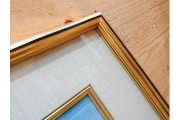 真作　松本栄　「珊瑚礁の海」　日本画(絵画、風景、額装、共シール、箱付き)(R-075900)