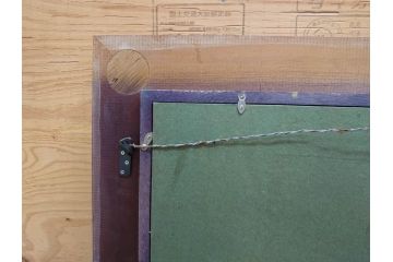 真作　超稀少　田崎広助(廣助)　「宝満山」　74.5cm×39.5cm　磁彩画(陶板画、陶額、額装)(R-075901)