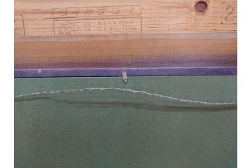 真作　超稀少　田崎広助(廣助)　「宝満山」　74.5cm×39.5cm　磁彩画(陶板画、陶額、額装)(R-075901)