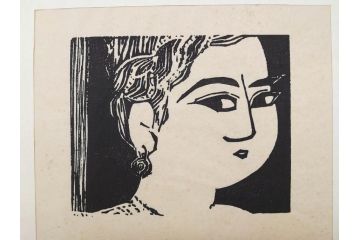 棟方志功　限定300部の内第186部　板画柵(10枚セット、木版画、稚薩、阿難陀、松鷹、蜻蛉、山火、大首、腹鏡、髪香、妻立、湧然、えくらん社、箱付き)(R-075902)