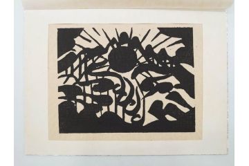 棟方志功　限定300部の内第186部　板画柵(10枚セット、木版画、稚薩、阿難陀、松鷹、蜻蛉、山火、大首、腹鏡、髪香、妻立、湧然、えくらん社、箱付き)(R-075902)