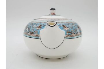 ウェッジウッド　WEDGWOOD　フロレンティーン　ターコイズ　クラシックで重厚な雰囲気が魅力のティーセット(ティーポット、ティーカップ&ソーサー5客、C&S、クリーマー、ミルクポット、ピオニー、洋食器)(R-075903)