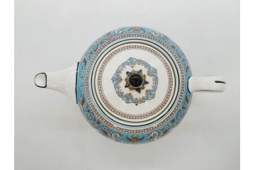 ウェッジウッド　WEDGWOOD　フロレンティーン　ターコイズ　クラシックで重厚な雰囲気が魅力のティーセット(ティーポット、ティーカップ&ソーサー5客、C&S、クリーマー、ミルクポット、ピオニー、洋食器)(R-075903)