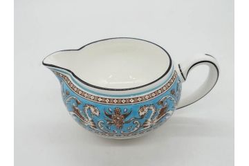 ウェッジウッド　WEDGWOOD　フロレンティーン　ターコイズ　クラシックで重厚な雰囲気が魅力のティーセット(ティーポット、ティーカップ&ソーサー5客、C&S、クリーマー、ミルクポット、ピオニー、洋食器)(R-075903)