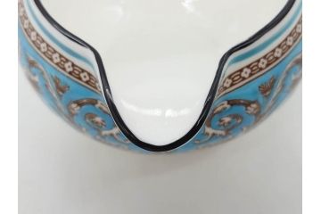 ウェッジウッド　WEDGWOOD　フロレンティーン　ターコイズ　クラシックで重厚な雰囲気が魅力のティーセット(ティーポット、ティーカップ&ソーサー5客、C&S、クリーマー、ミルクポット、ピオニー、洋食器)(R-075903)