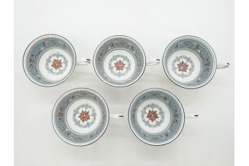 ウェッジウッド　WEDGWOOD　フロレンティーン　ターコイズ　クラシックで重厚な雰囲気が魅力のティーセット(ティーポット、ティーカップ&ソーサー5客、C&S、クリーマー、ミルクポット、ピオニー、洋食器)(R-075903)