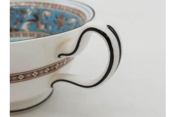 ウェッジウッド　WEDGWOOD　フロレンティーン　ターコイズ　クラシックで重厚な雰囲気が魅力のティーセット(ティーポット、ティーカップ&ソーサー5客、C&S、クリーマー、ミルクポット、ピオニー、洋食器)(R-075903)