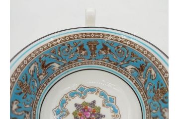 ウェッジウッド　WEDGWOOD　フロレンティーン　ターコイズ　クラシックで重厚な雰囲気が魅力のティーセット(ティーポット、ティーカップ&ソーサー5客、C&S、クリーマー、ミルクポット、ピオニー、洋食器)(R-075903)